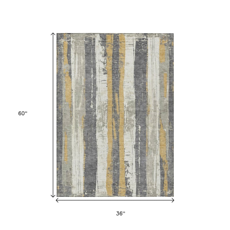 HomeRoots Striped Transitional Rectangle Outdoor Rug