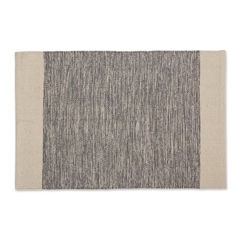 DII Stone Dobby Stripe Hand-Loomed Rug 2ft 6inx6 Ft - 36.0 In. L X 24.0 In. W X 0.2 In. H - Grey Variegated