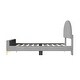 preview thumbnail 36 of 52, Twin/Full Size Velvet Bed Frame with Classic Semi-circle Shaped Headboard, Upholstered Platform Bed w/ Metal Legs for Kids Teens