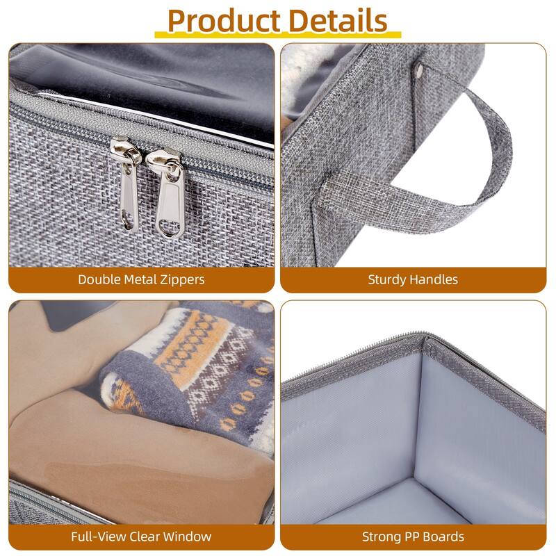 2 Pack Under Bed Storage Containers Large Capacity Linen Foldable Waterproof Storage Bins 32/54L