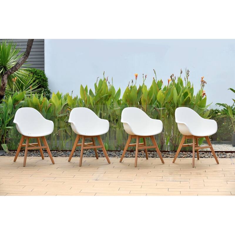 Amazonia Hawaii White 11 piece Extendable Rectangular Patio Dining Set - 11 Piece