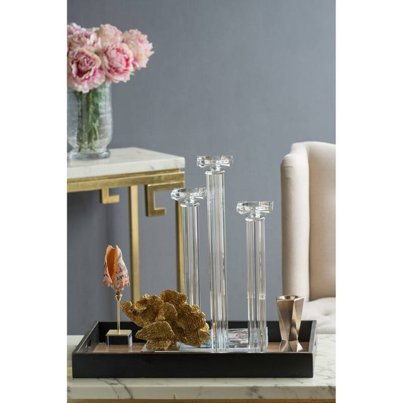 Roman Style Crystal Pillar Candleholder - 16.75"