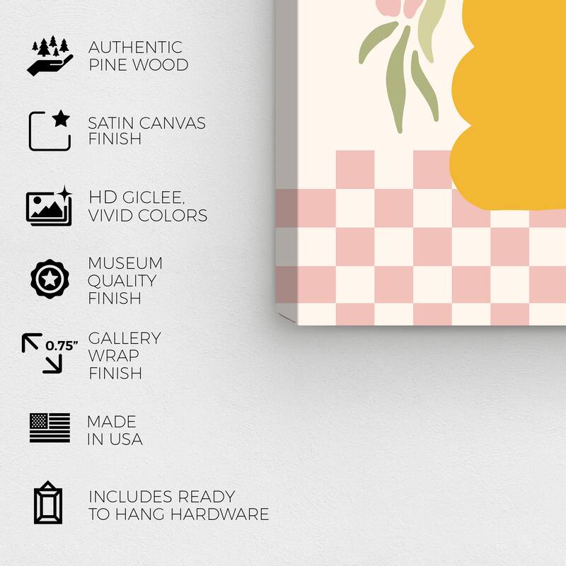 Wynwood Studio Canvas Floral and Botanical Flowers on a Tablecloth Orange Modern & Contemporary Wall Art Canvas Print