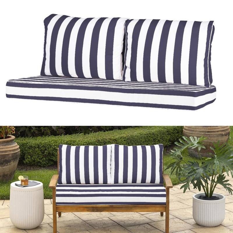 Outdoor Loveseat Cushion Set (Set of 1 Seats,48x24in, 2 Backs,24x18in )