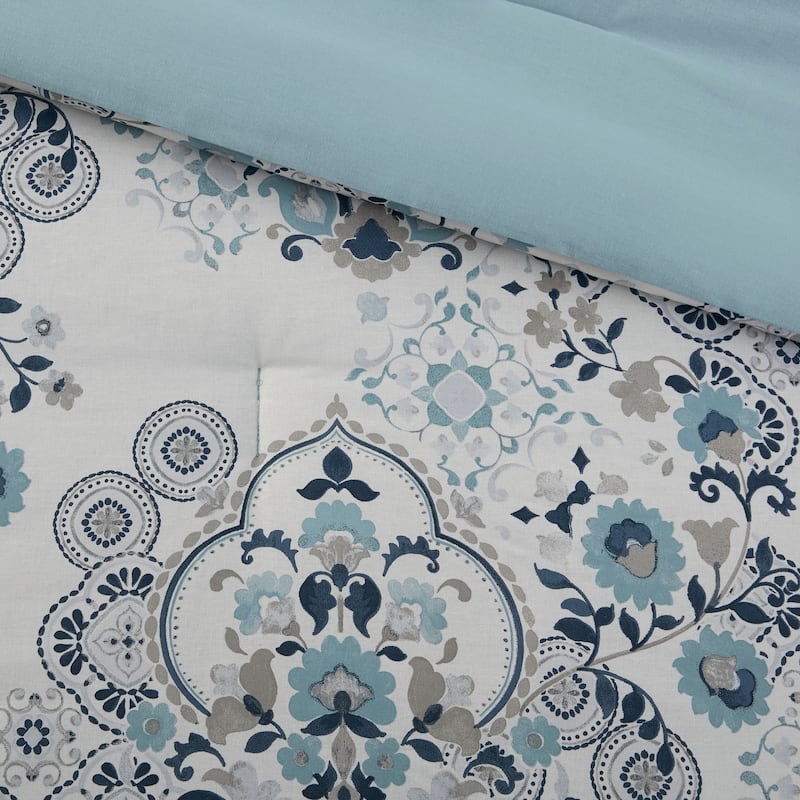 Madison Park Joyce 3 Piece Floral Printed Cotton Comforter Set