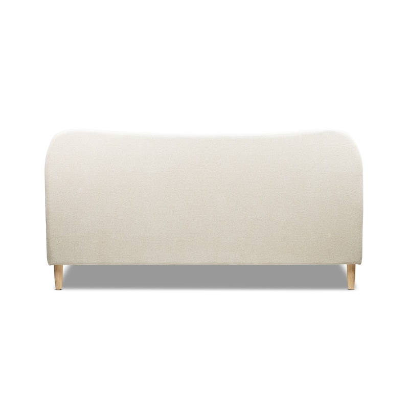 Roman Boucle Sherpa Curved Headboard Modern Platform Bed