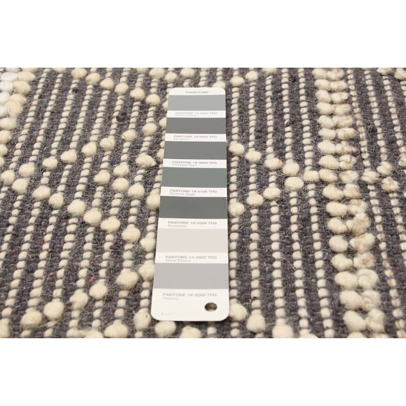 ECARPETGALLERY Braid weave Sienna Grey Wool Rug - 5'0 x 7'10