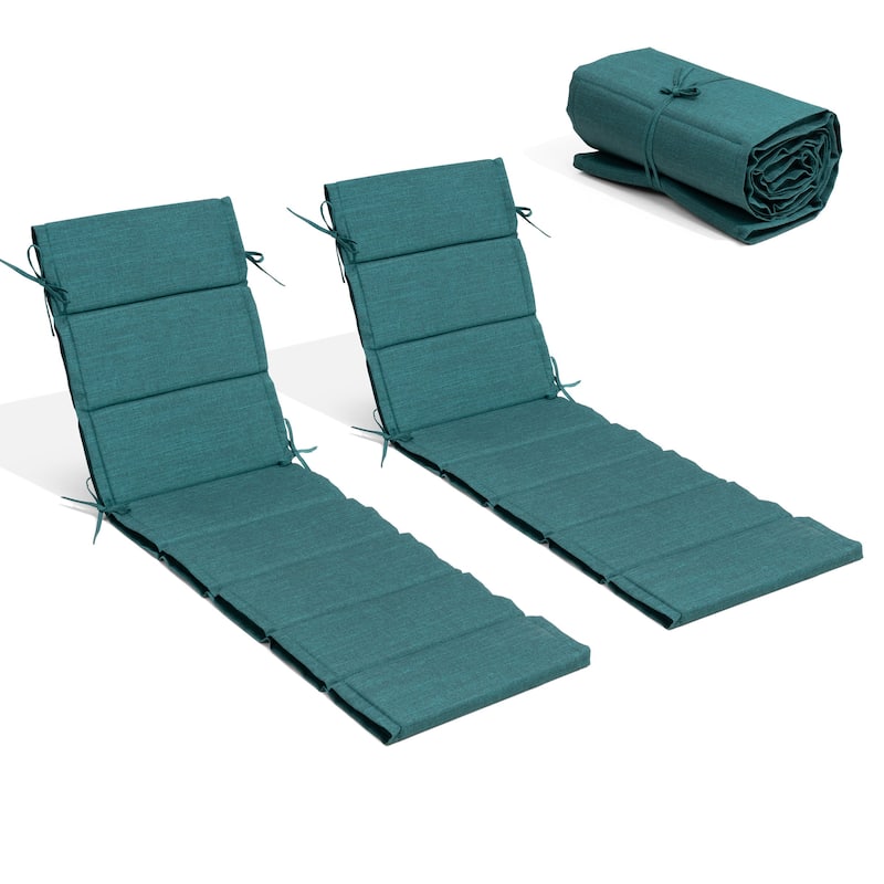 Outdoor Patio Chaise Lounge Cushion Lounger Cushion - 2PCS - MALACHITE - 72.44 inches