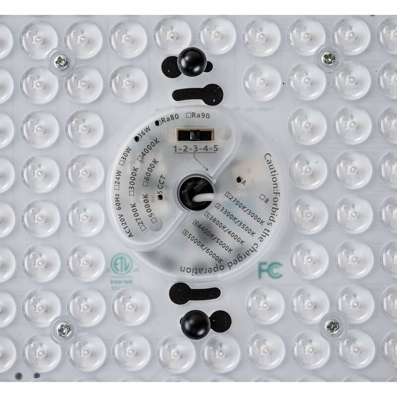 Modern Matte Black Circular Clear Frosted Glass Integrated LED Flush Mount Ceiling Light