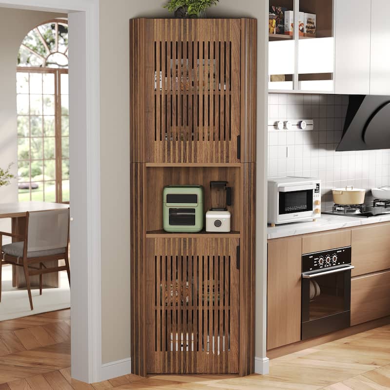 Tall Corner Storage Cabinet with Doors