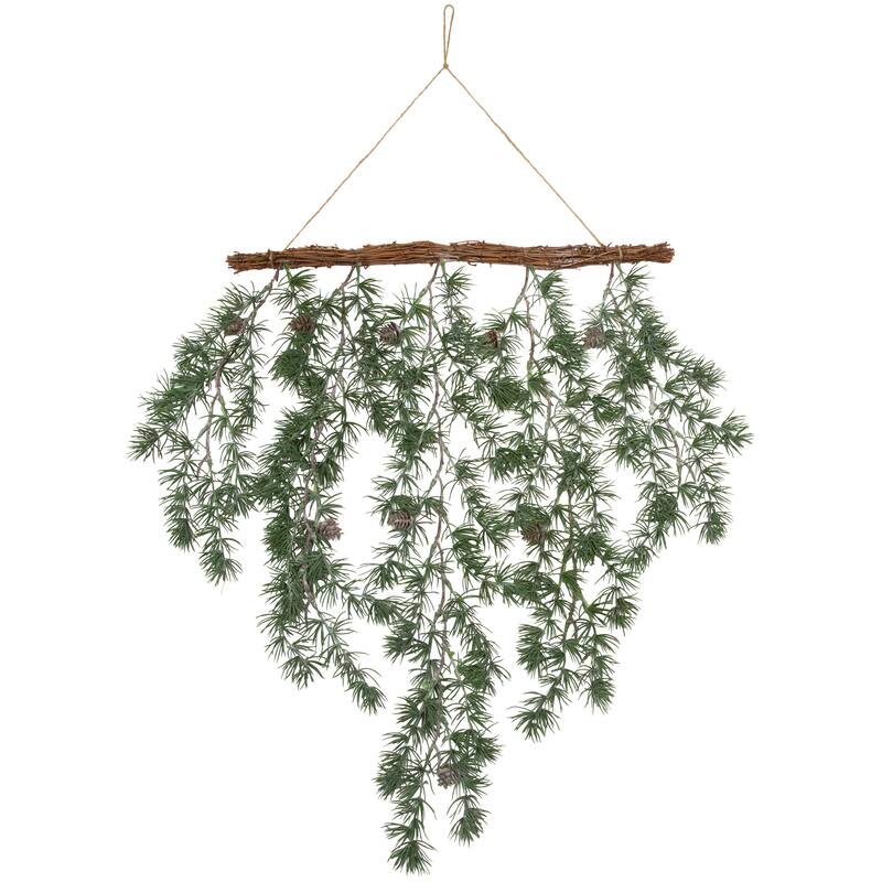 Pine Sprigs with Pine Cones Christmas Swag Wall Hanging- 27.5"