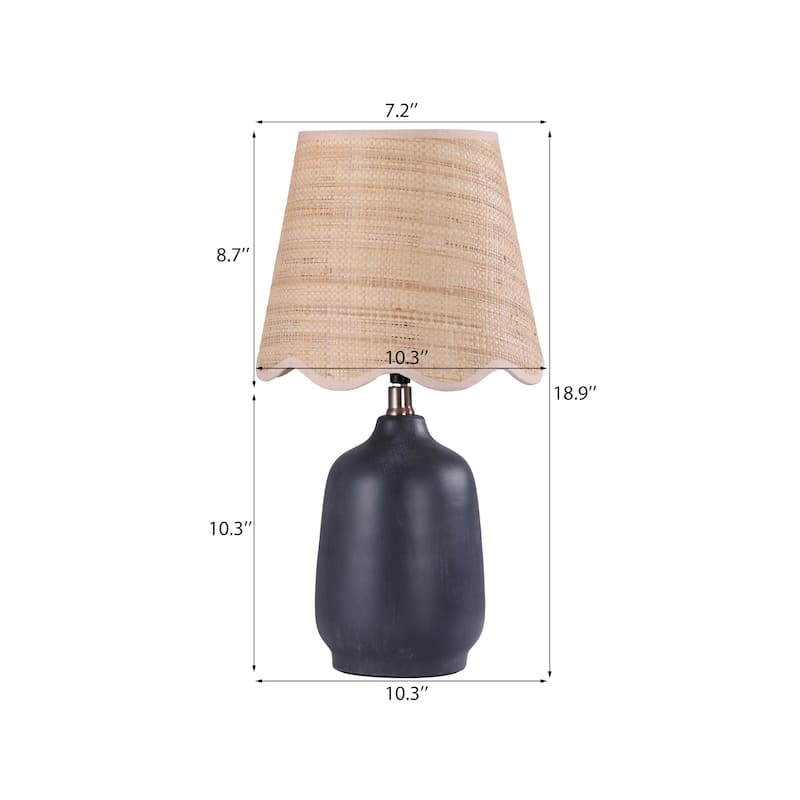 Traditional Ceramic Woven Table Lamp for Living Room