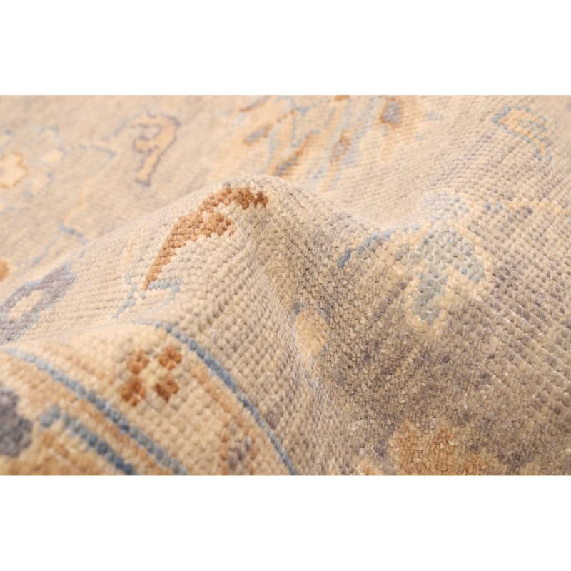 ECARPETGALLERY Hand-knotted Modern Oushak Grey Wool Rug - 7'10 x 9'11