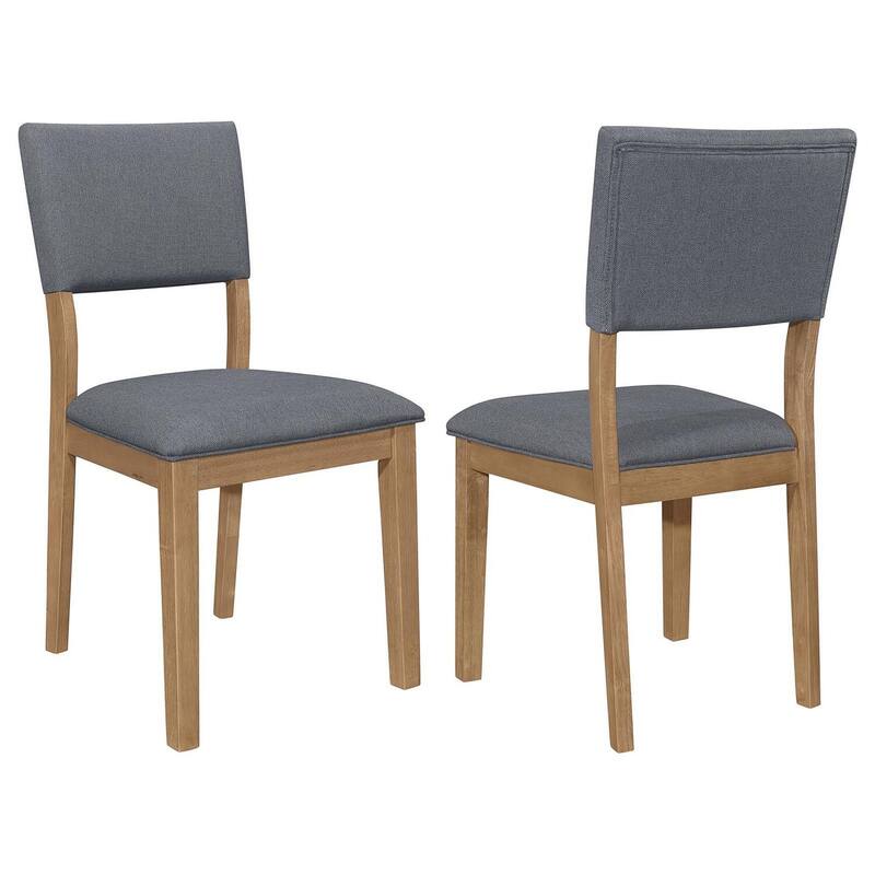 Brown/Blue Fabric Upholstered Wood Frame Dining Chair, Set of 2, Sturdy Dining Chair for Dining Rooms - 20.5