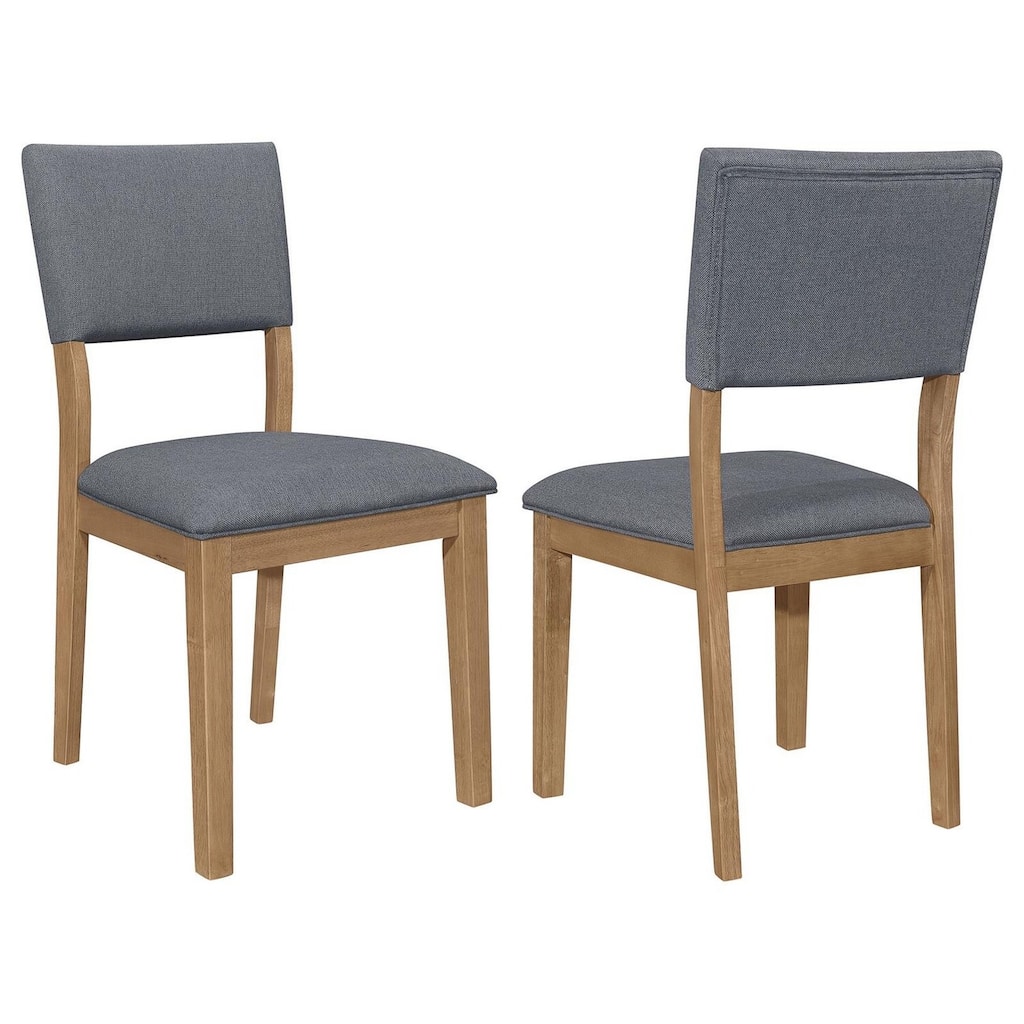 Brown/Blue Fabric Upholstered Wood Frame Dining Chair, Set of 2, Sturdy Dining Chair for Dining Rooms - 20.5