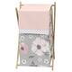 Grey Watercolor Floral Collection Laundry Hamper - Blush Pink Gray and White Shabby Chic Rose Flower Polka Dot Farmhouse