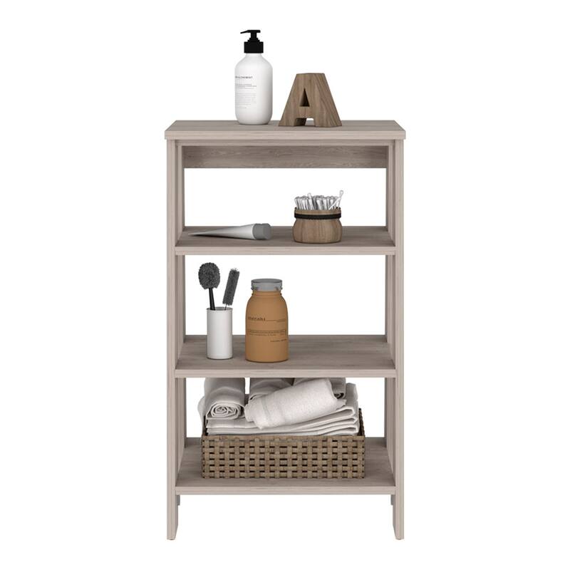 Bathroom Floor Cabinet, Bathroom Storage Cabinet Two Interior Shelves, Two Open Shelves, Single Door