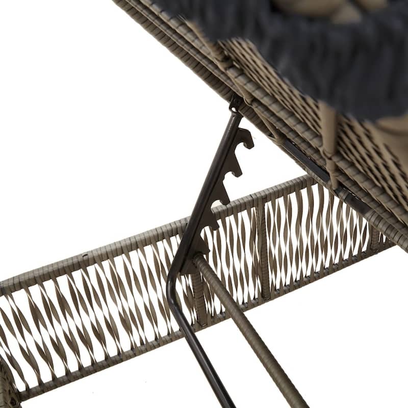 vidaXL Sun Lounger with Cushion Daybed Chaise Lounge Patio Furniture Poly Rattan - 21.7 x 77.9 x 37.8