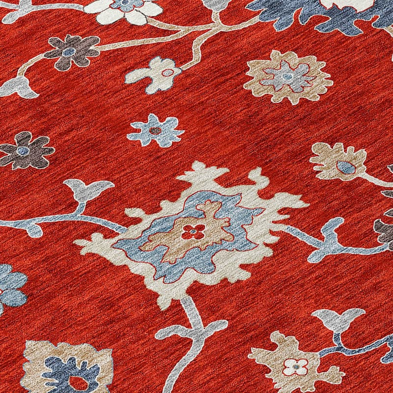 Machine Washable Indoor/ Outdoor Chantille Kashan Traditonal Rug