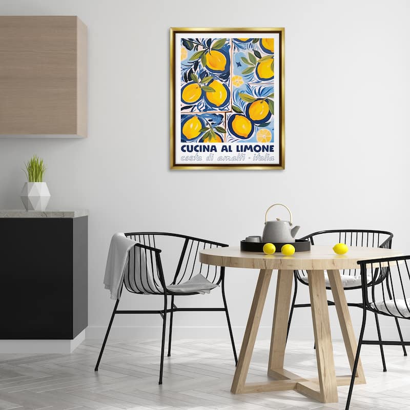 Stupell Bright Mediterranean Lemons Framed Floater Canvas Wall Art Design By Lux + Me Designs