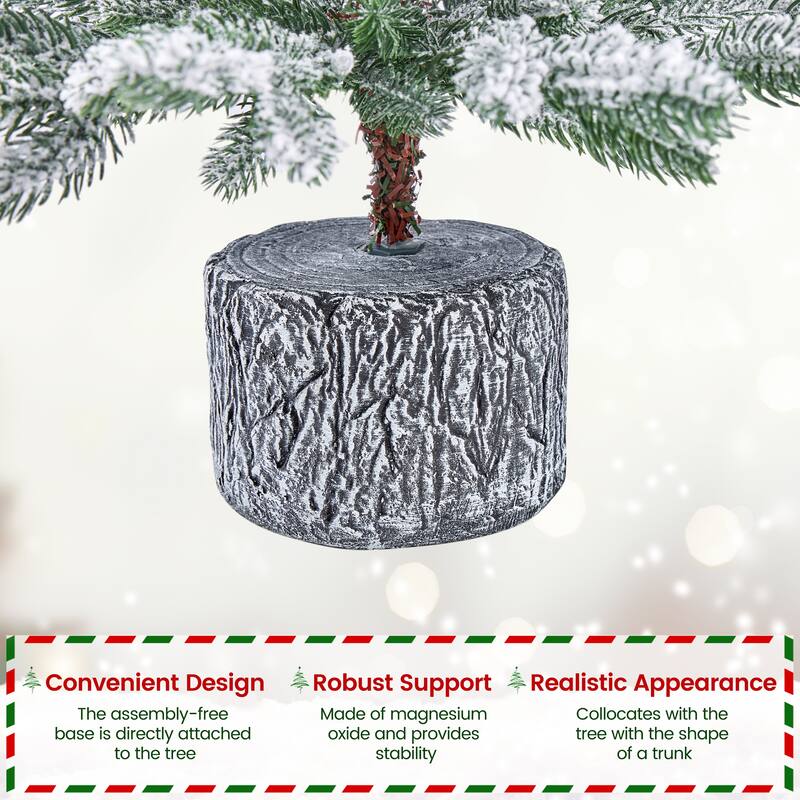 Yaheetech 2ft/3ft Pre-lit Mini Flocked Tabletop Christmas Tree with Warm White LED Lights