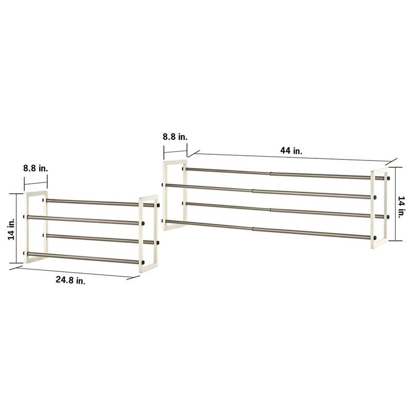 TRINITY BASICS® 2-Tier Expandable Shoe Rack, 2-Pack, White