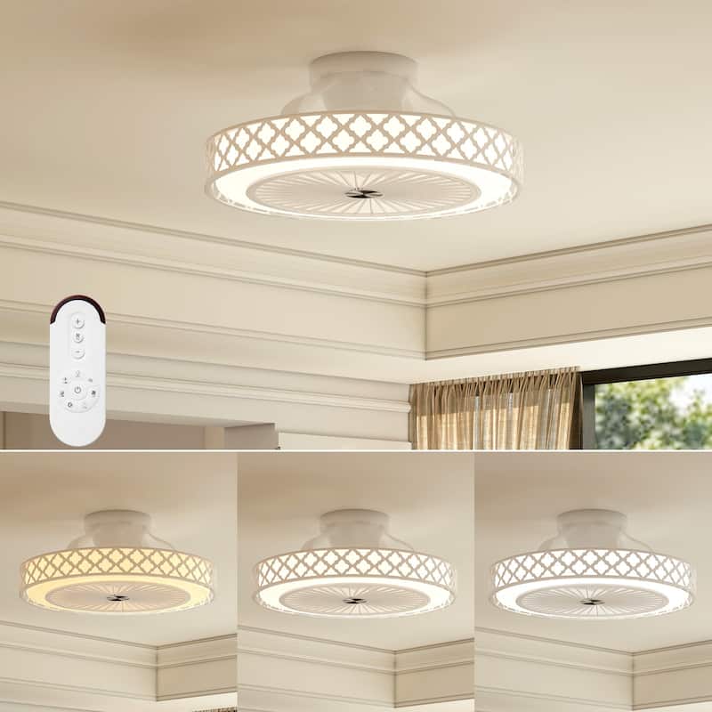 Gymax Ceiling Fan w/ Lights & Remote 3000-6500K Modern Flush Mount LED