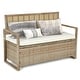 preview thumbnail 10 of 14, Moasis 70 Gallon Patio Storage Bench PE Rattan for Garden Tools Beige/Yellow