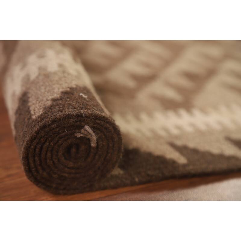 Reversible Kilim Oriental Area Rug Flat-weave Living Room Wool Carpet - 5'2" x 6'7"