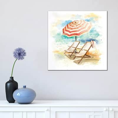 iCanvas "Umbrella on the Beach I" by Patricia Pinto Canvas Print