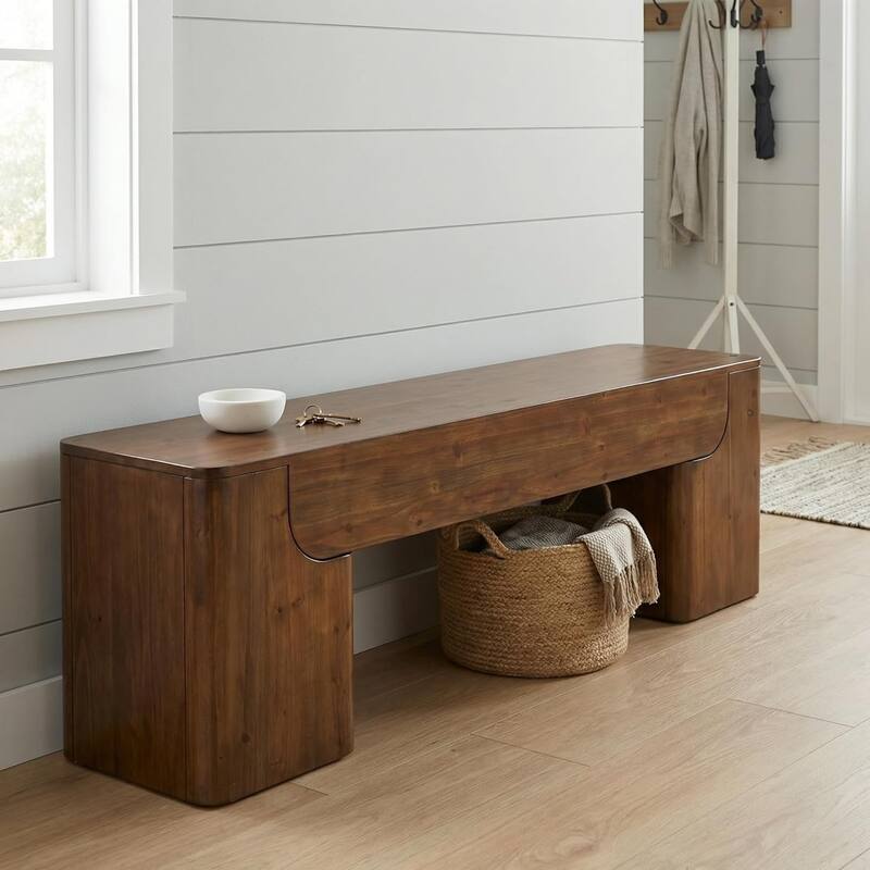 Solid Wood Bench, Entryway Bench, Dining Bench, Farmhouse Bench Seats for Entryway, Hallway, End of Bed