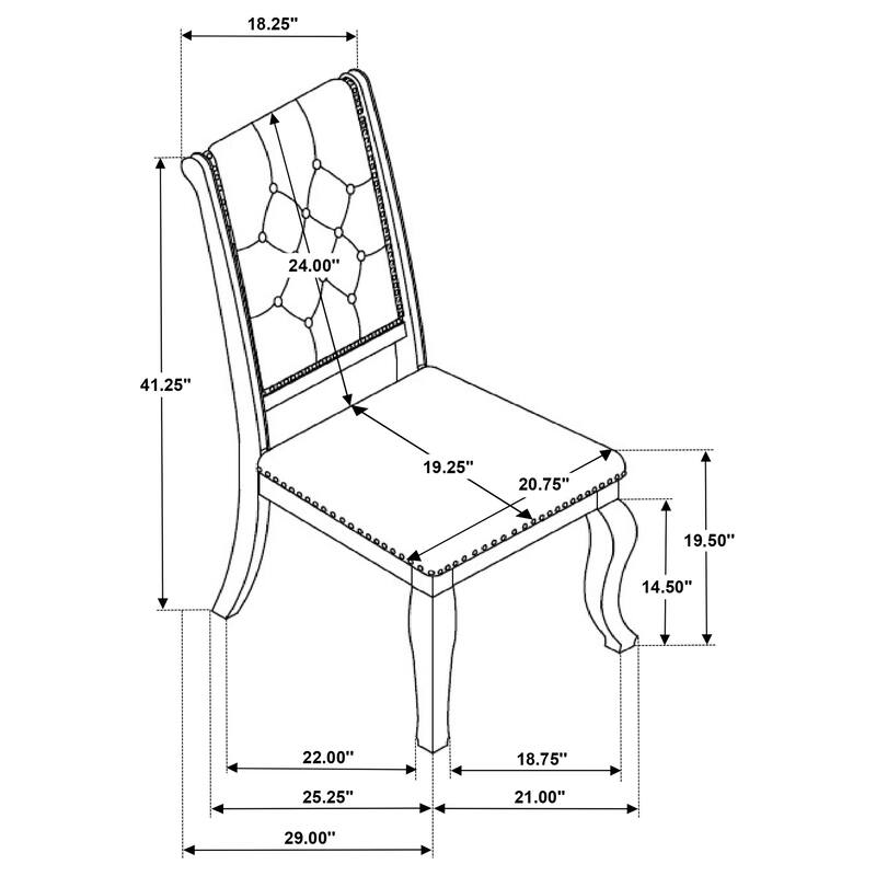 Phelps Upholstered Dining Side Chair Tan Distressed Noir (Set of 2)