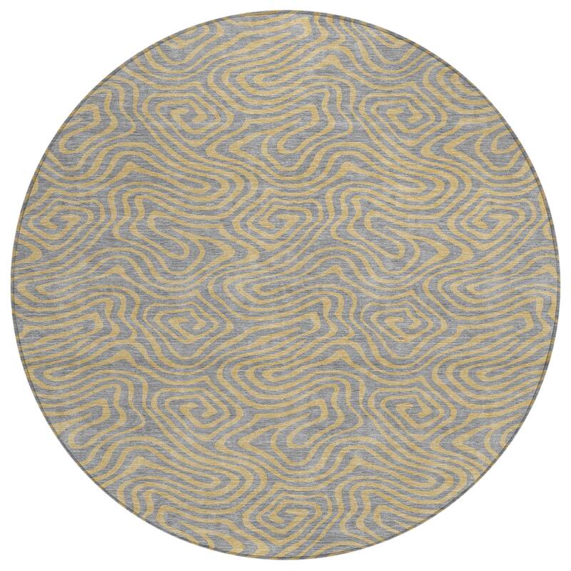 Machine Washable Indoor/ Outdoor Modern Trance Chantille Rug