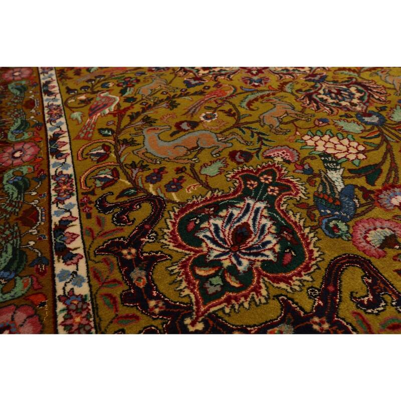 3'5''x5 Hand Knotted Wool Mustard Traditional 300 KPSI Rug - 3' 5'' x 5'
