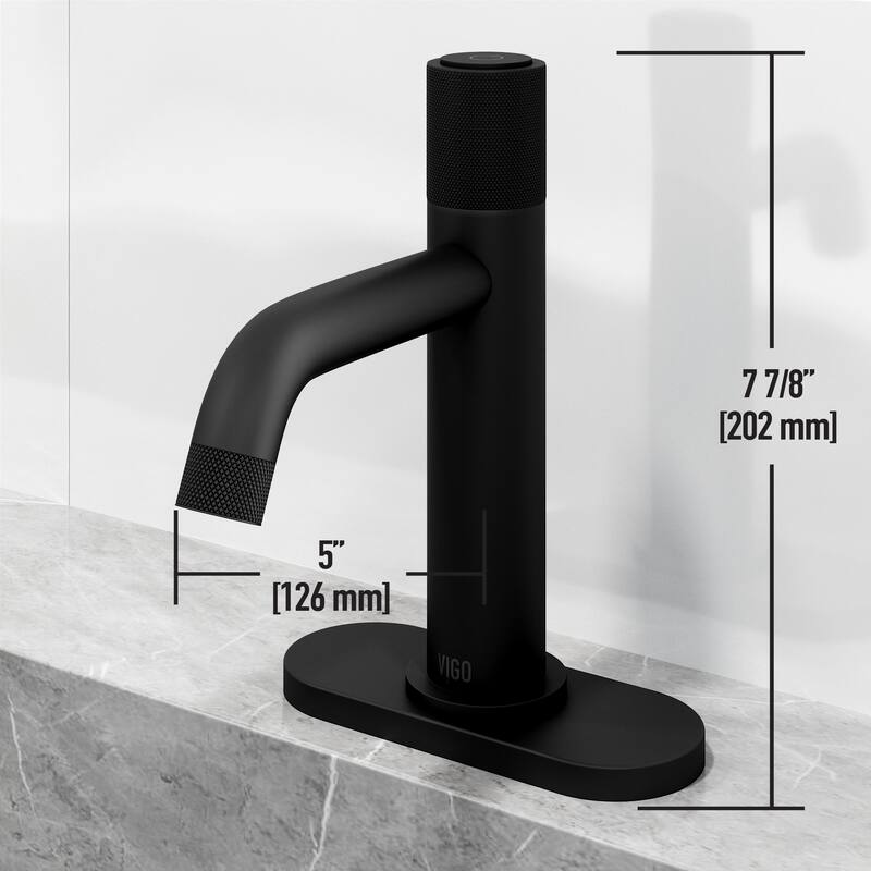 VIGO Apollo 8" H Button Operated Single Hole Bathroom Faucet