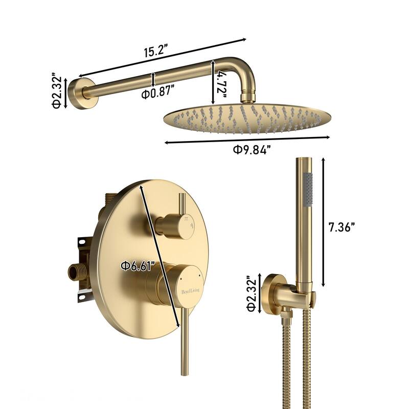 2-Function 10-In Wall Mounted Shower System