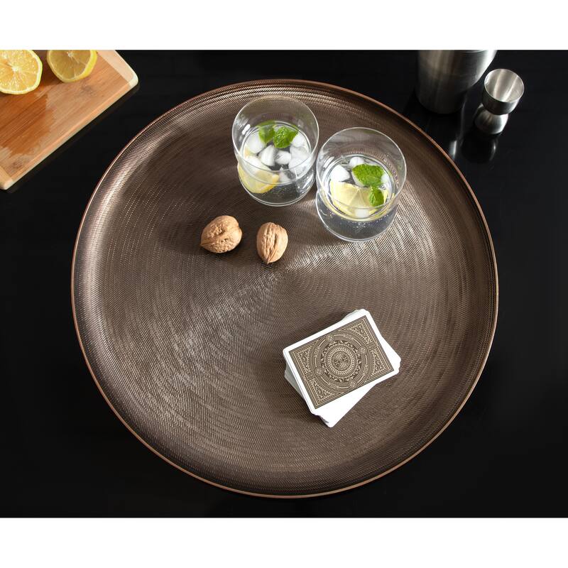 Kate and Laurel Stovring Round Metal Tray - 16" Diameter