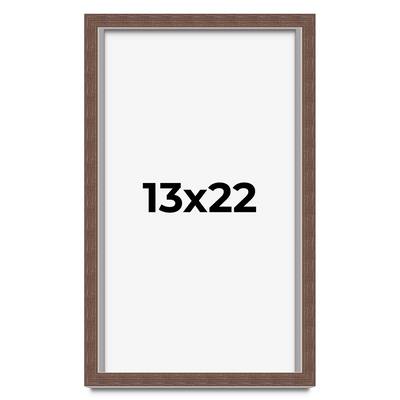13x22 Shadow Box Frame Brown | 1.125 inches Deep Real Wood Rustic