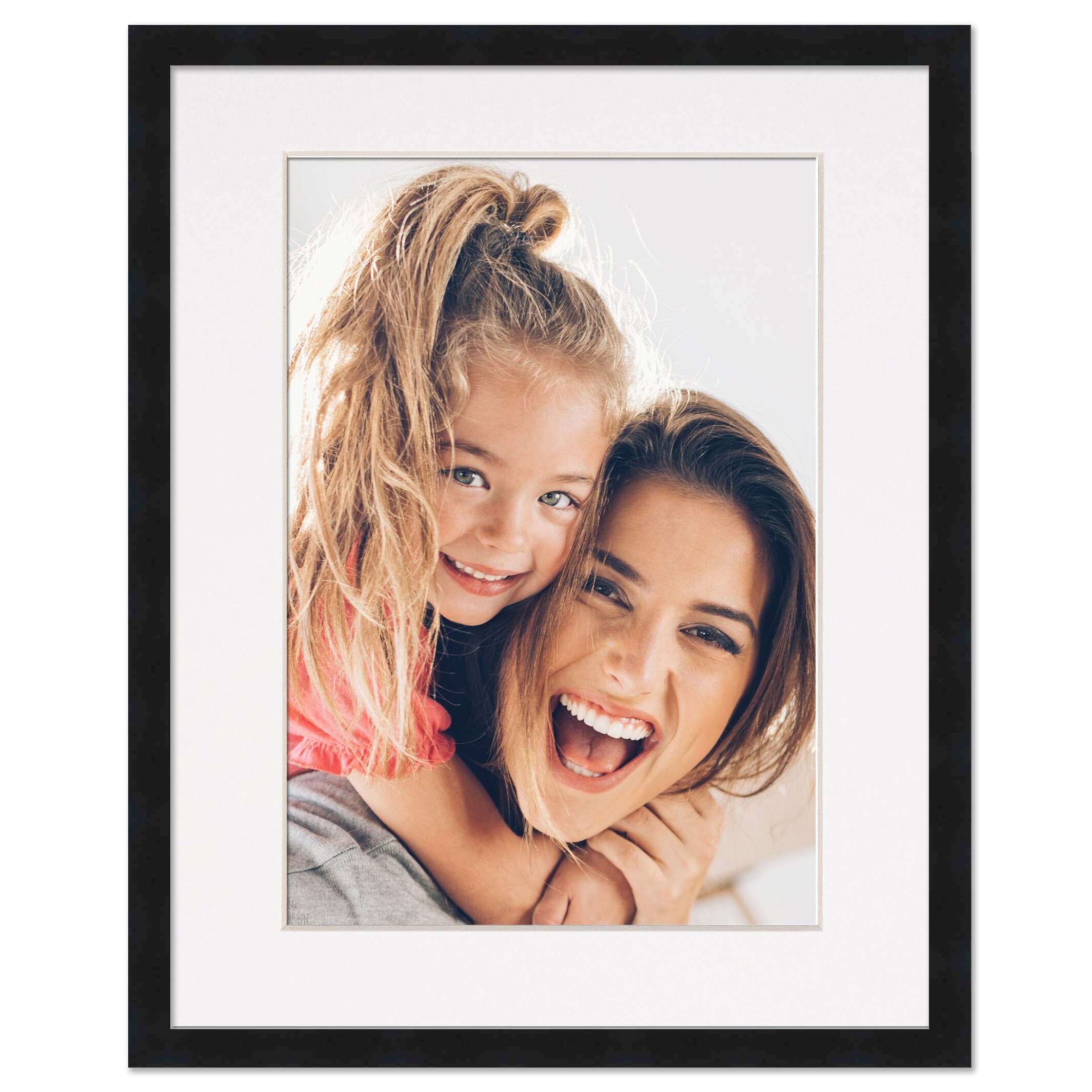 Picture Frame Double Mat 18x24 for 16x20 photo Black with silver liner