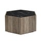 preview thumbnail 9 of 28, Christopher Knight Home Hexagonal Rustic Retro Wood Coffee Table with Marble Tops and Drawers