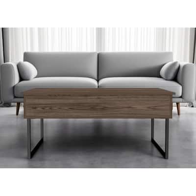 41" Dark Walnut Manufactured Wood Rectangular Lift Top Coffee Table - 18" H x 40.9" W x 25" D