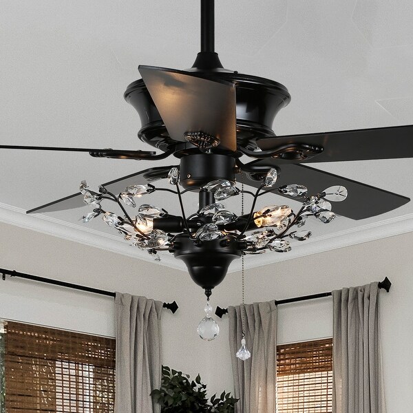 CurveCurio 52 In Classic Ceiling Fan with Light Brach Shaped Light Shade Remote Control and Pull Chain Control On Sale Bed Bath Beyond 36679525