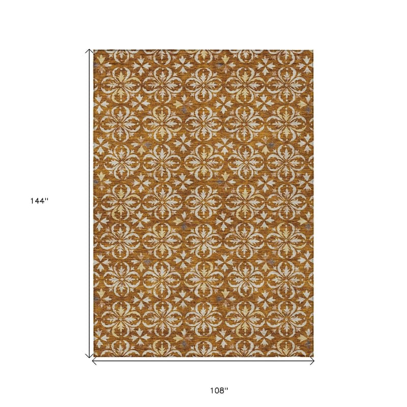 HomeRoots Floral Transitional Rectangle Outdoor Rug