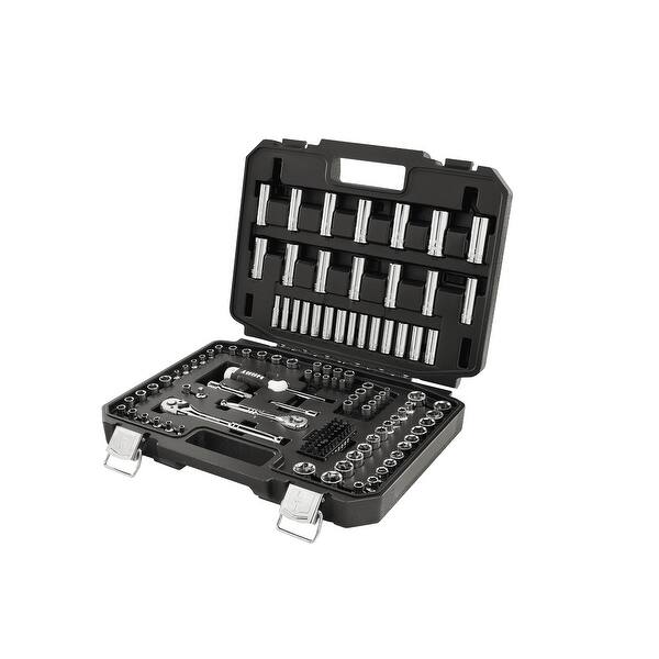 slide 2 of 3, Mechanics Tool Set, Chrome Finish Black