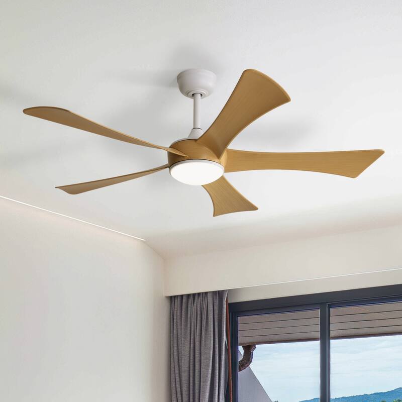 52" Indoor Noiseless Ceiling Fan with Integrated LED Light and Remote - 52 inches