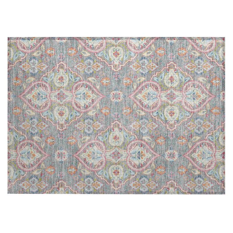 Machine Washable Indoor/Outdoor Traditional Spades Chantille Rug