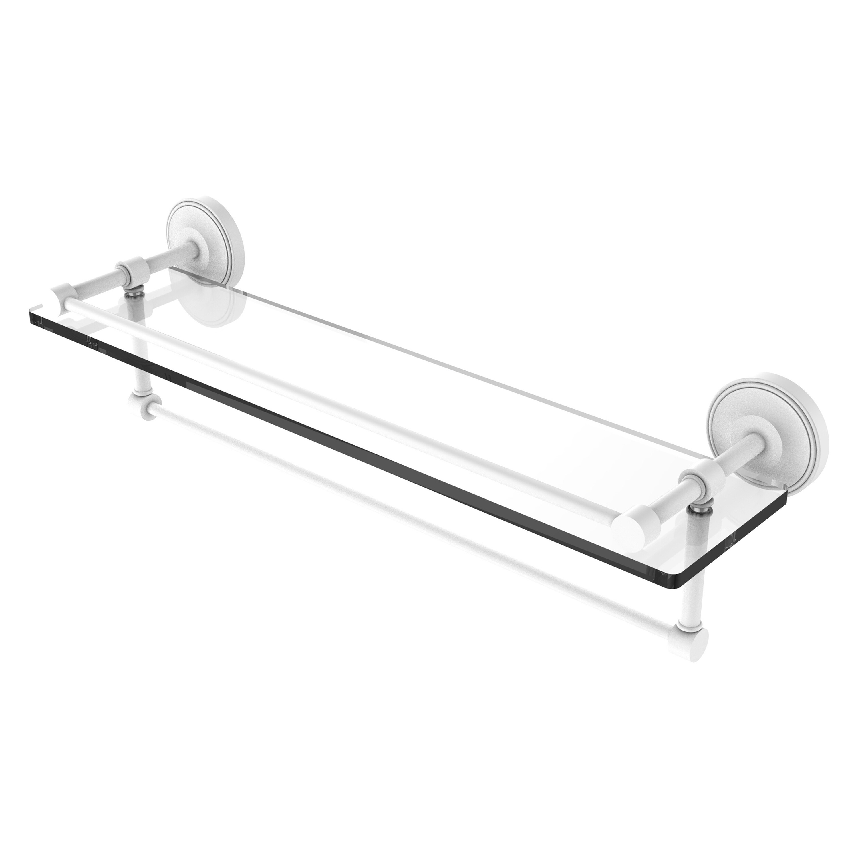 Allied Brass 16 Inch Gallery Glass Shelf with Towel Bar