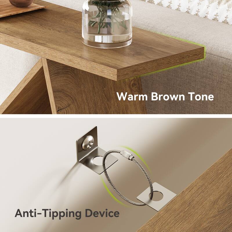 41.3 Inch Console Table, Modern Entryway Table with Geometric Base