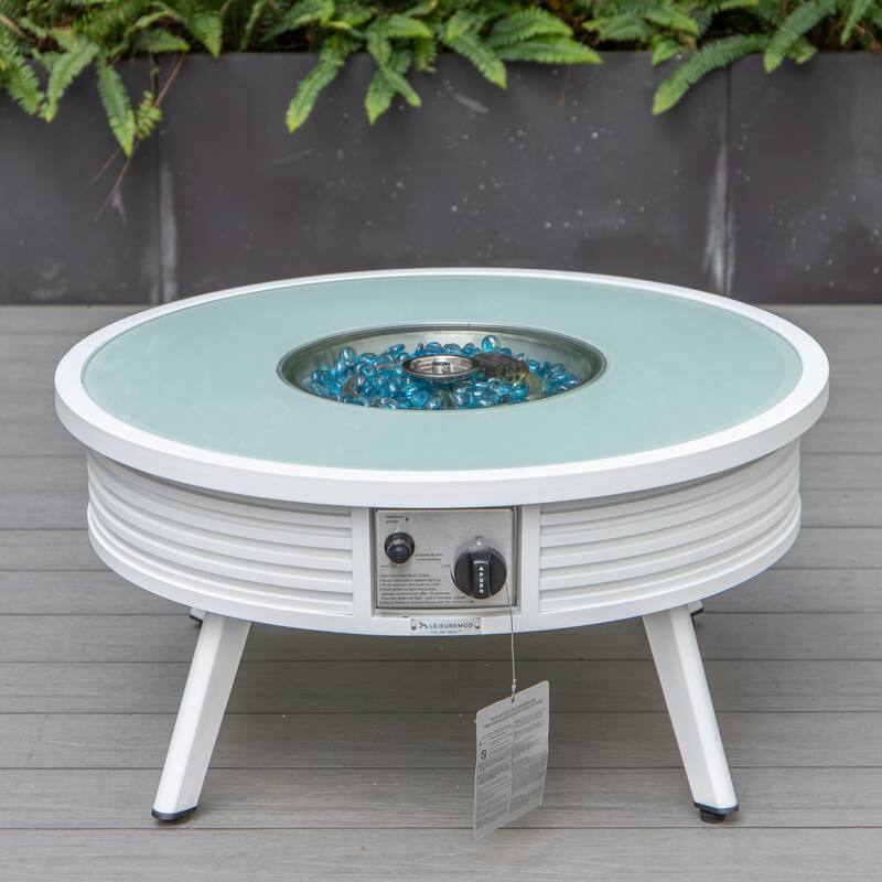 Walbrooke Outdoor Patio Furniture Set with Aluminum Frame Polyester Upholstered Seating and 37000 BTU Propane Burner