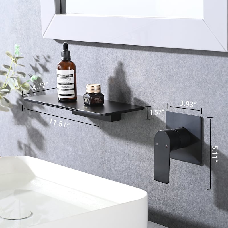Waterfall Wall Mounted Bathroom Sink Faucet 